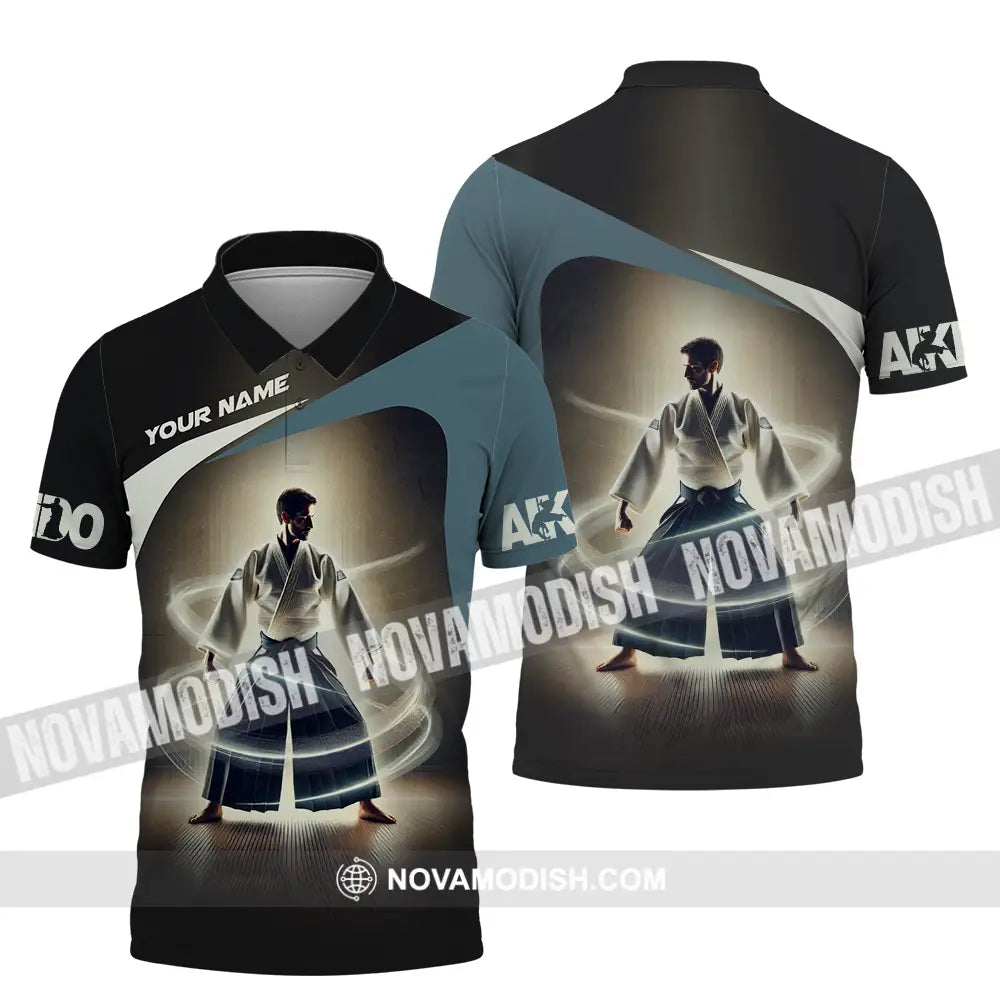 Unisex Shirt - Custom Text Shirt Aikido Polo Shirt / S T-shirt