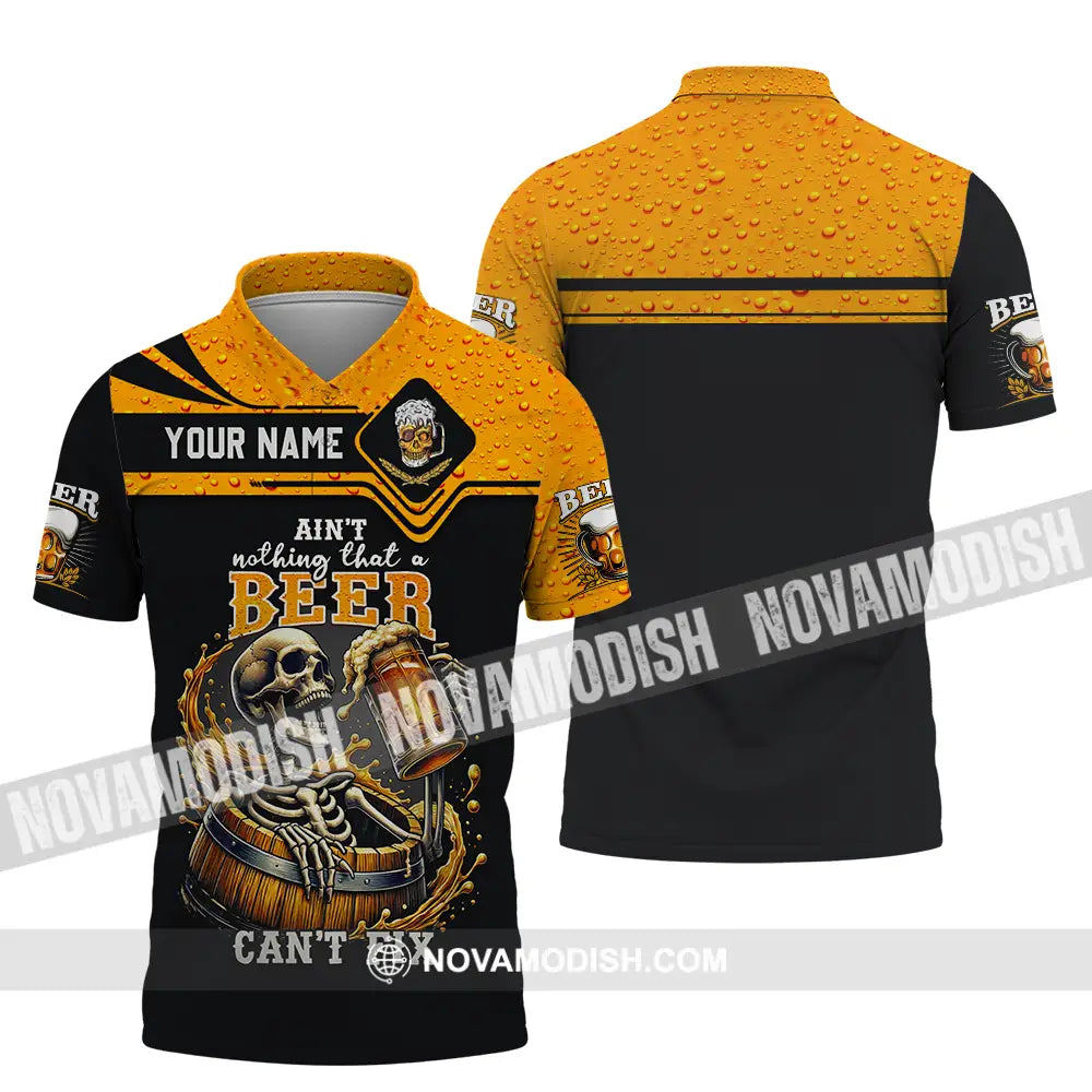 Unisex Shirt - Custom Text Shirt Ain’t Nothing That A Beer Can’t Fix Polo Shirt / S T-shirt