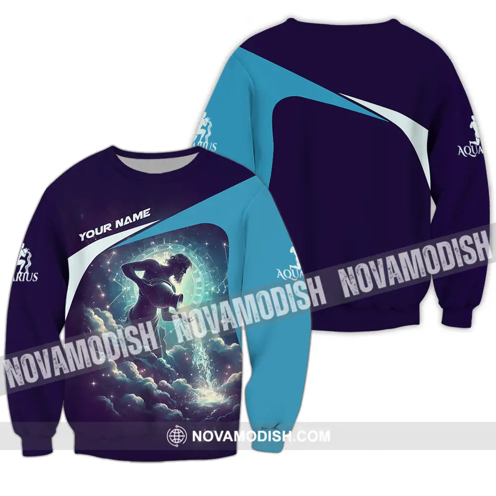 Unisex Shirt - Custom Text Shirt Aquarius Long Sleeve / S T-shirt