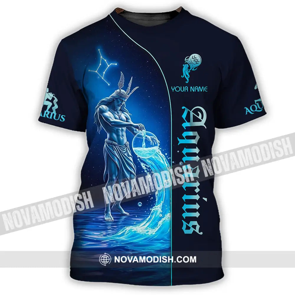 Unisex Shirt - Custom Text Shirt Aquarius T-Shirt / S T-shirt