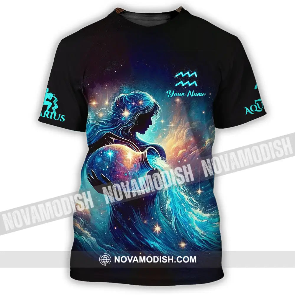 Unisex Shirt - Custom Text Shirt Aquarius T-Shirt / S T-shirt