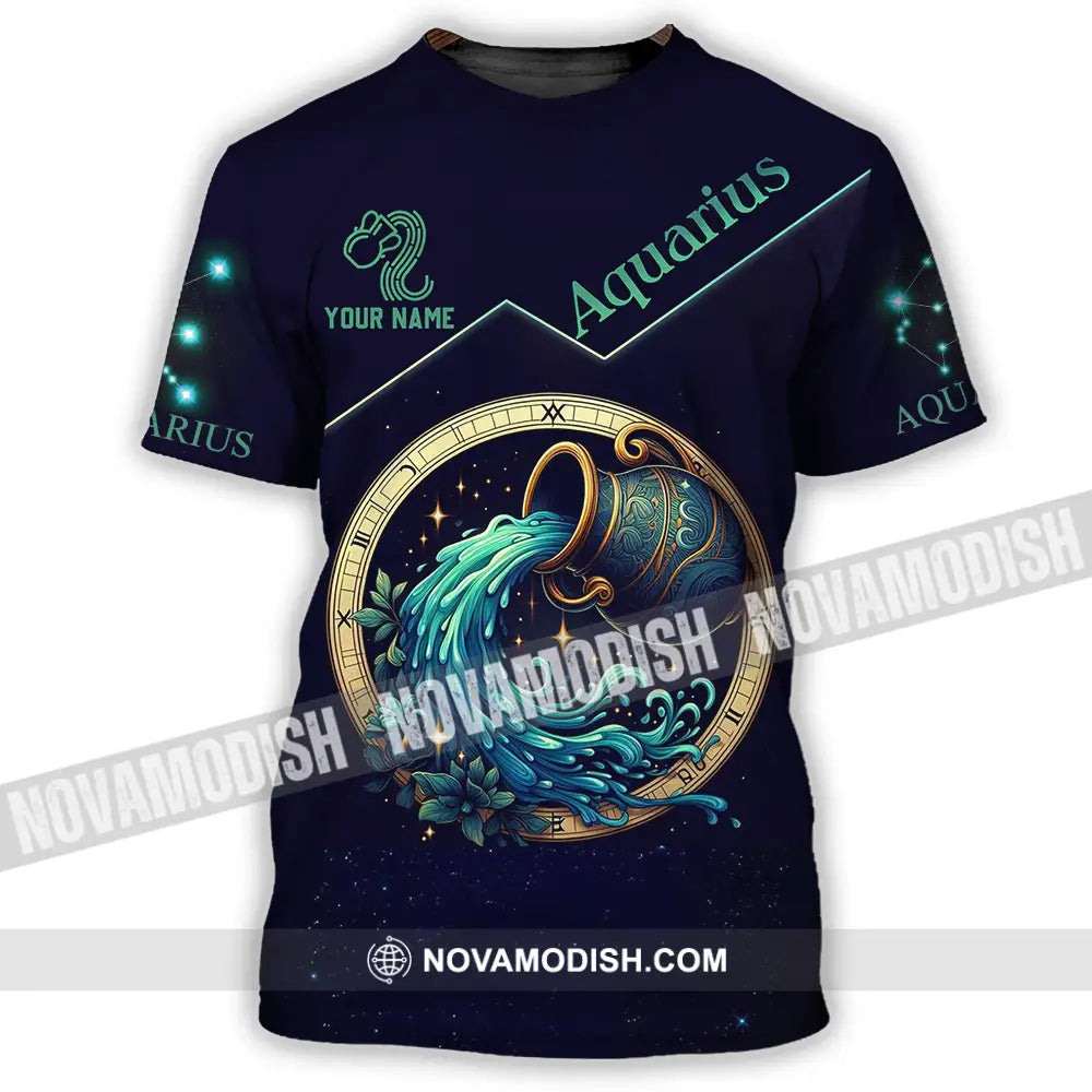 Unisex Shirt - Custom Text Shirt Aquarius T-Shirt / S T-shirt