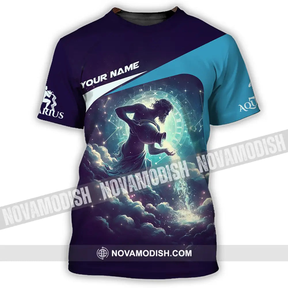 Unisex Shirt - Custom Text Shirt Aquarius T-Shirt / S T-shirt