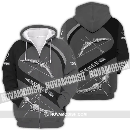 Unisex Shirt - Custom Text Shirt Archer Zipper Hoodie / S T-shirt