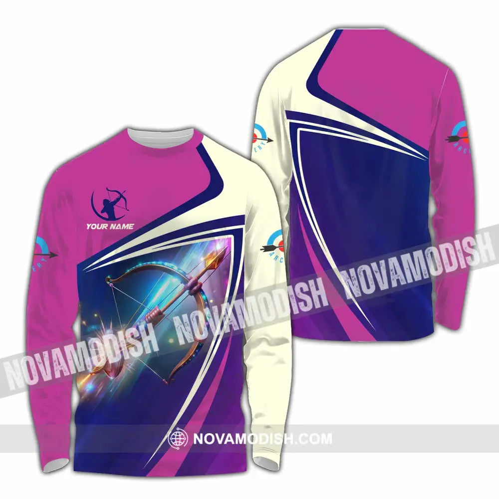 Unisex Shirt - Custom Text Shirt Archery Shirt Long Sleeve Shirt / S T-shirt