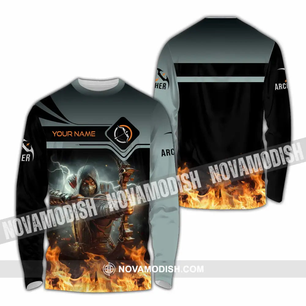 Unisex Shirt - Custom Text Shirt Archery Shirt Long Sleeve Shirt / S T-shirt