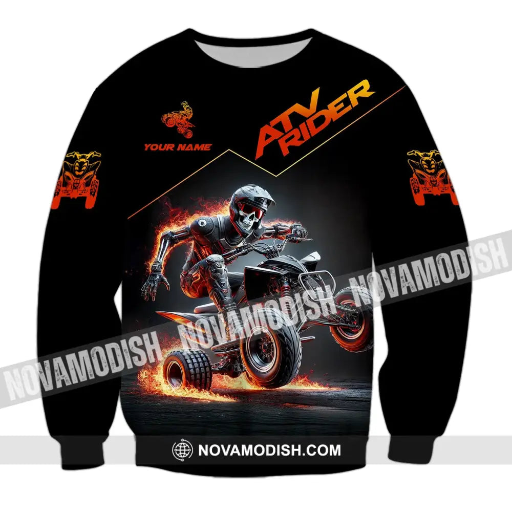 Unisex Shirt - Custom Text Atv Rider Long Sleeve / S T-Shirt