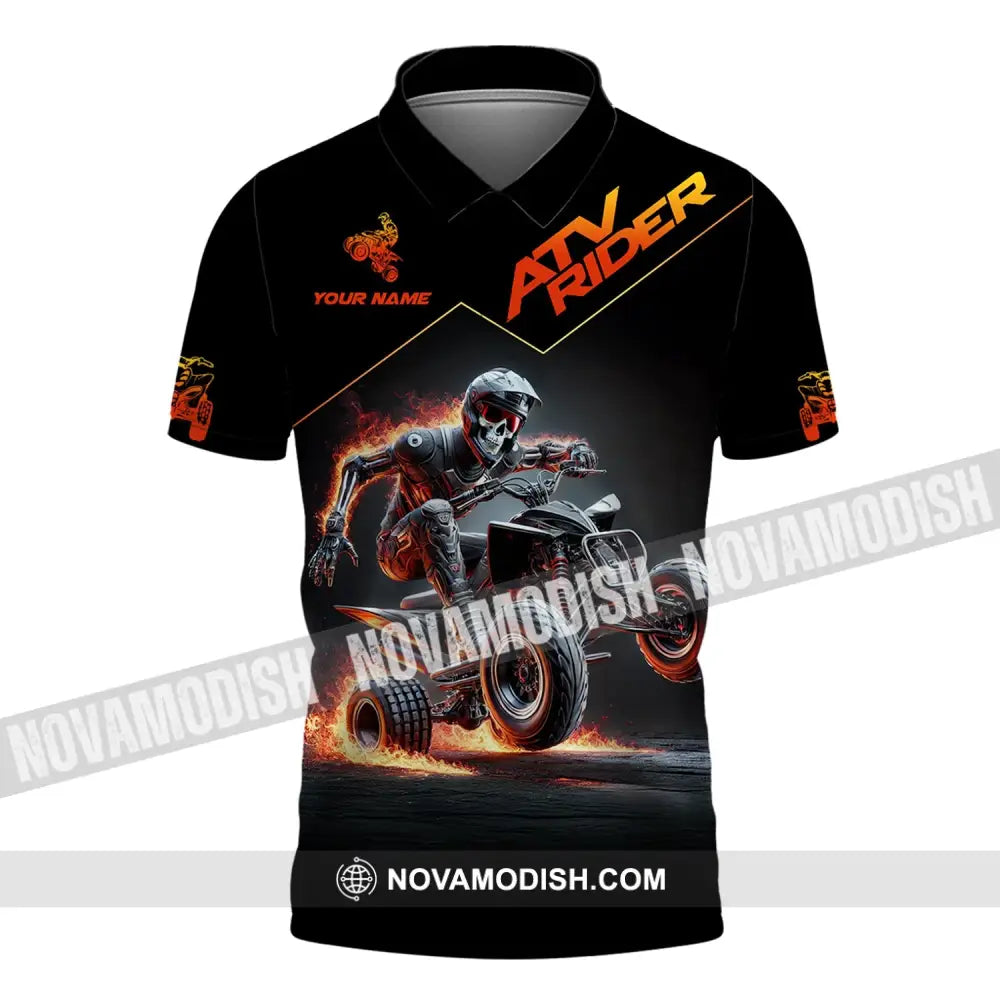 Unisex Shirt - Custom Text Atv Rider Polo / S T-Shirt