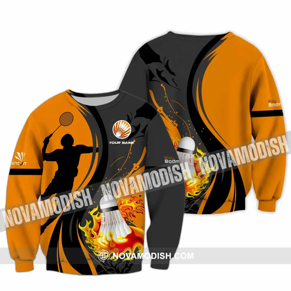 Unisex Shirt - Custom Text Shirt Badminton Shirt Long Sleeve / S T-shirt