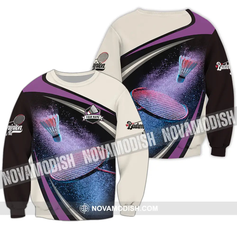Unisex Shirt - Custom Text Shirt Badminton Long Sleeve / S T-shirt