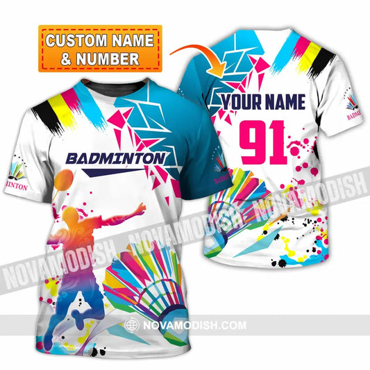 Unisex Shirt - Custom Text Shirt Badminton T-shirt