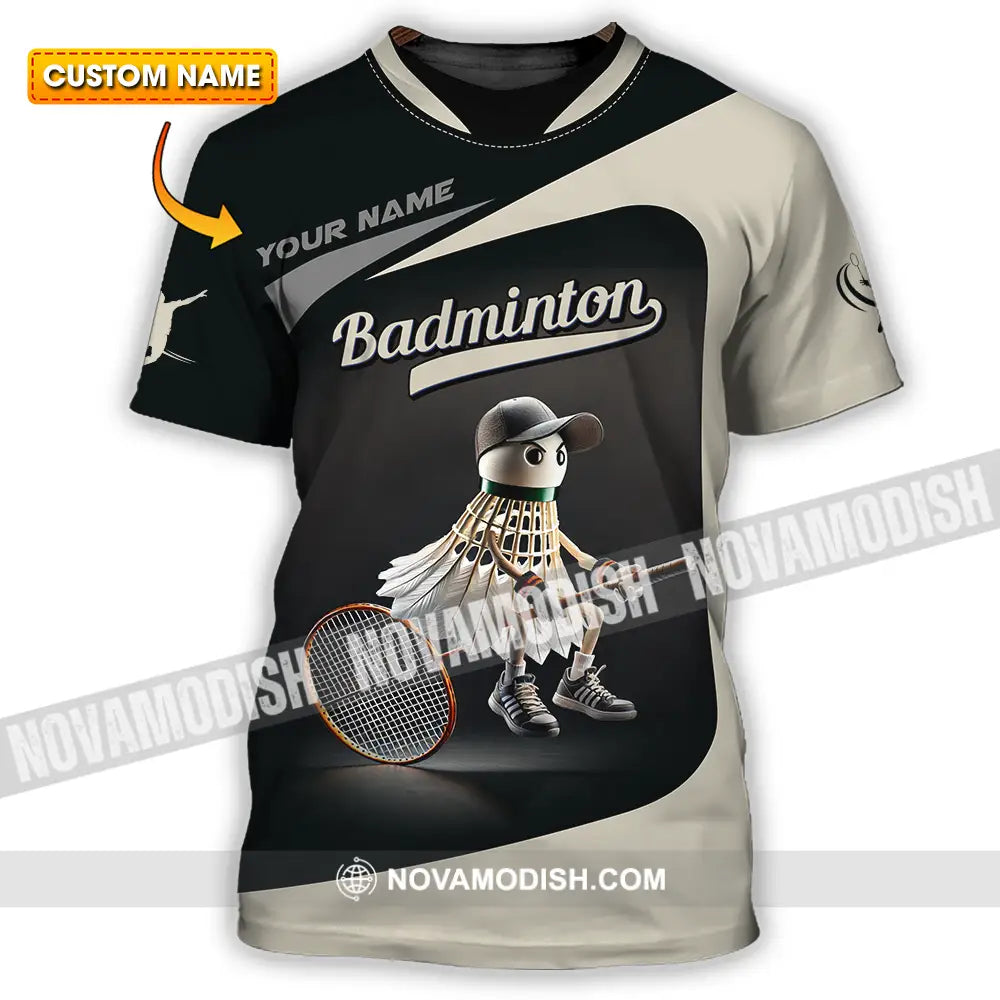 Unisex Shirt - Custom Text Badminton T-Shirt