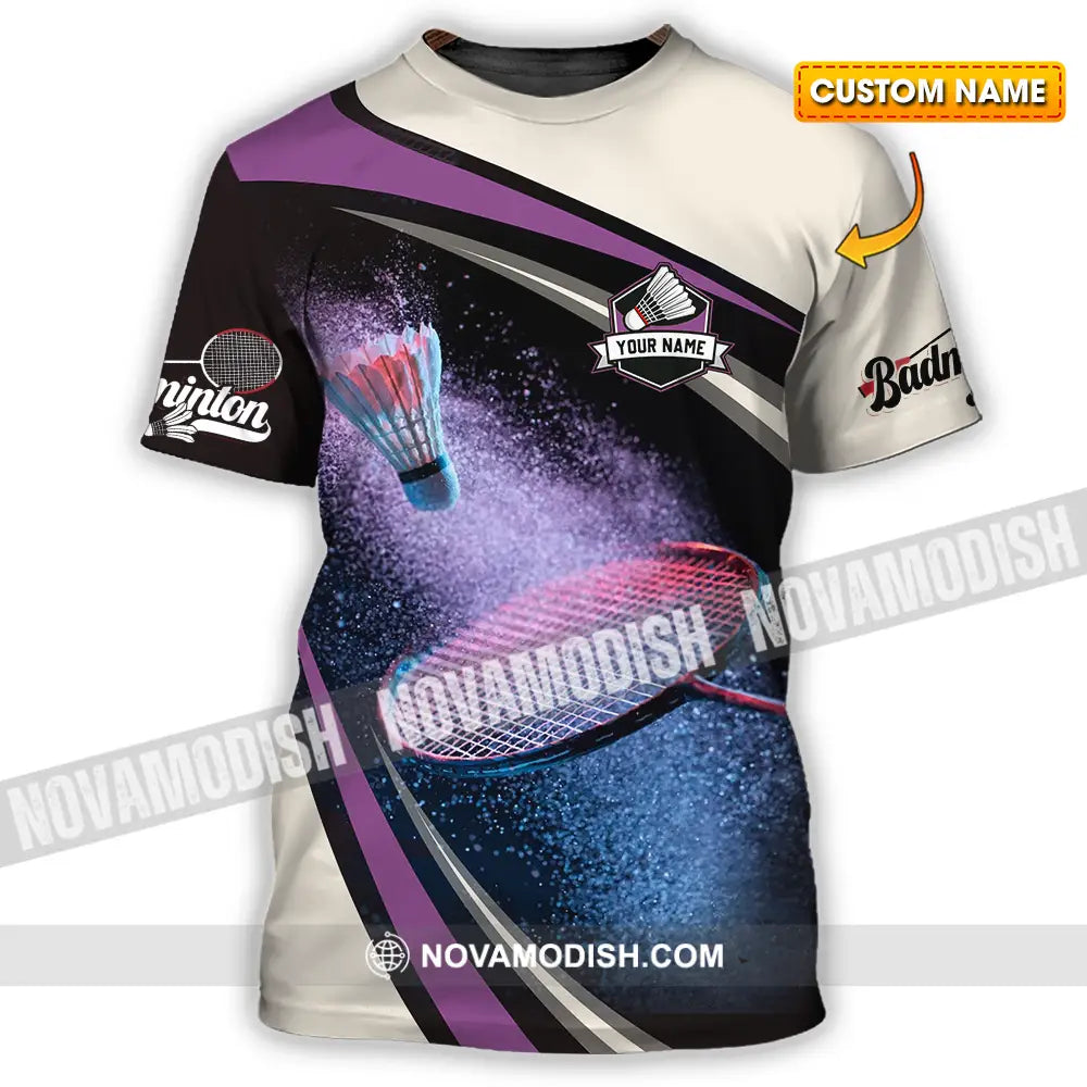 Unisex Shirt - Custom Text Shirt Badminton T-shirt