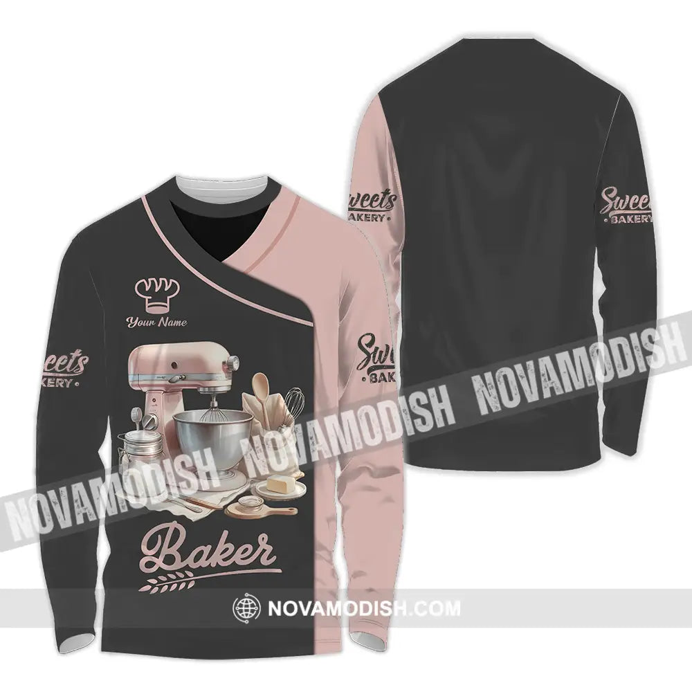 Unisex Shirt - Custom Text Shirt Baker Shirt Long Sleeve Shirt / S T-shirt