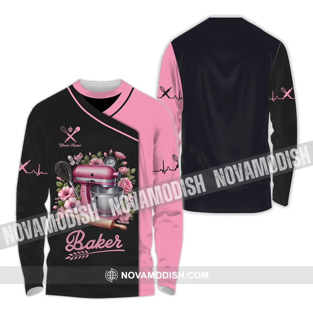 Unisex Shirt - Custom Text Shirt Baker Shirt Long Sleeve Shirt / S T-shirt