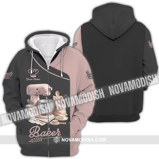 Unisex Shirt - Custom Text Shirt Baker Shirt Zipper Hoodie / S T-shirt