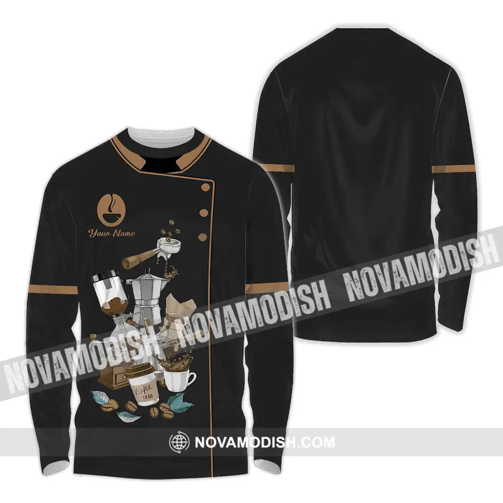 Unisex Shirt - Custom Text Shirt Barista Shirt Long Sleeve Shirt / S T-shirt