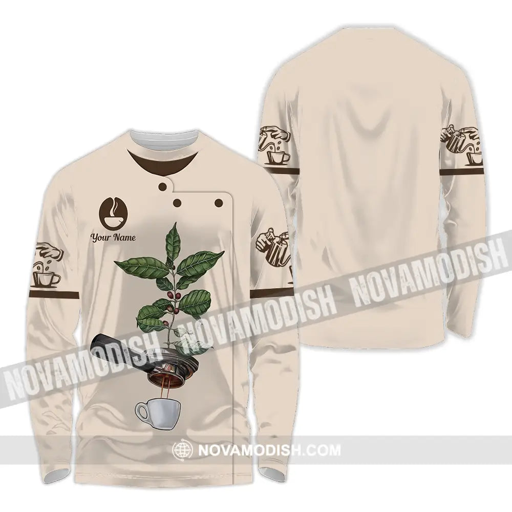 Unisex Shirt - Custom Text Shirt Barista Shirt Long Sleeve Shirt / S T-shirt