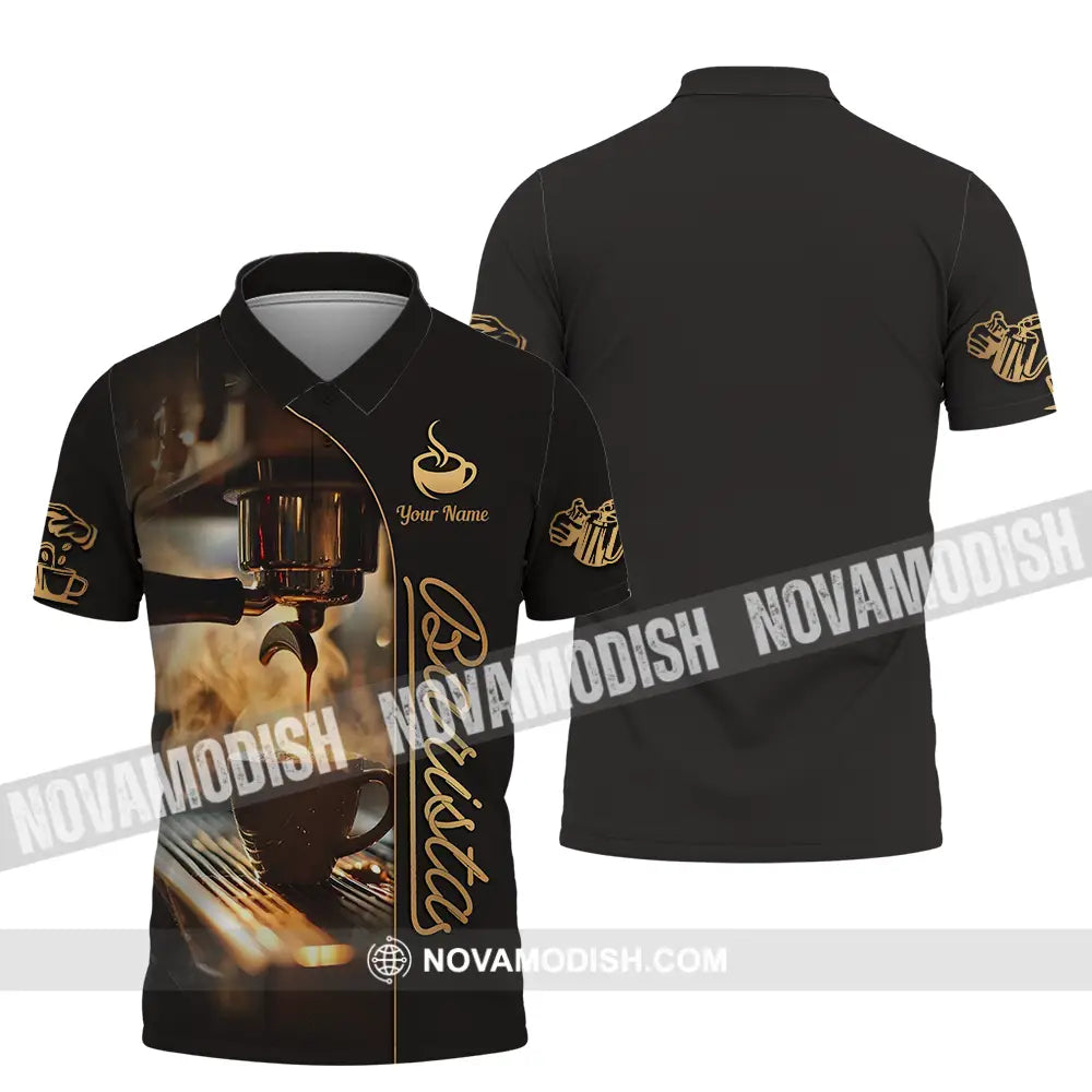 Unisex Shirt - Custom Text Shirt Barista Shirt Polo Shirt / S T-shirt