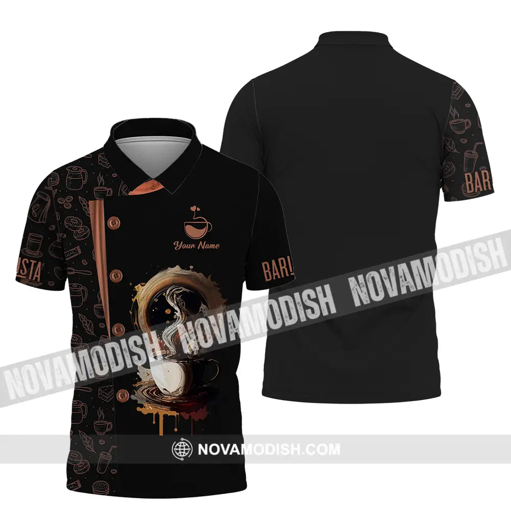 Unisex Shirt - Custom Text Shirt Barista Shirt Polo Shirt / S T-shirt