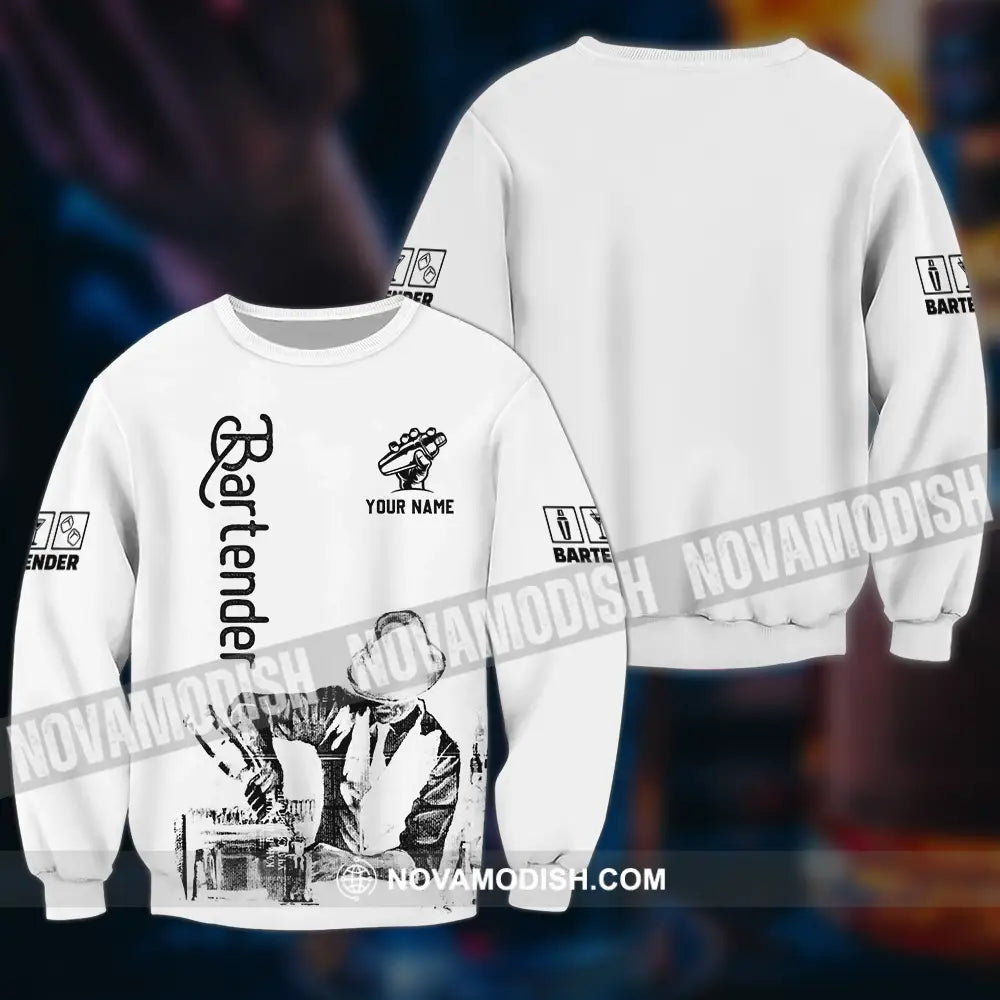 Unisex Shirt - Custom Text Shirt Bartender Shirt Long Sleeve / S T-shirt