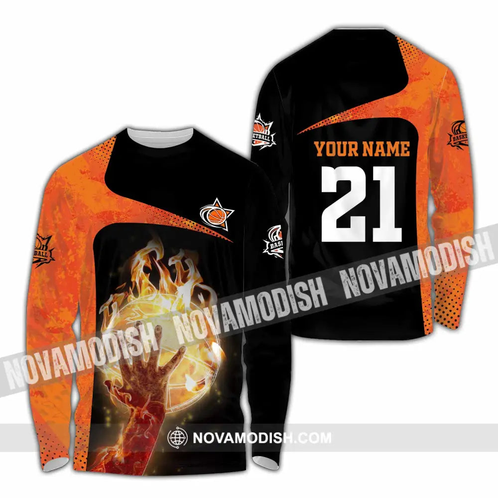 Unisex Shirt - Custom Text Shirt Basketball Long Sleeve Shirt / S T-shirt