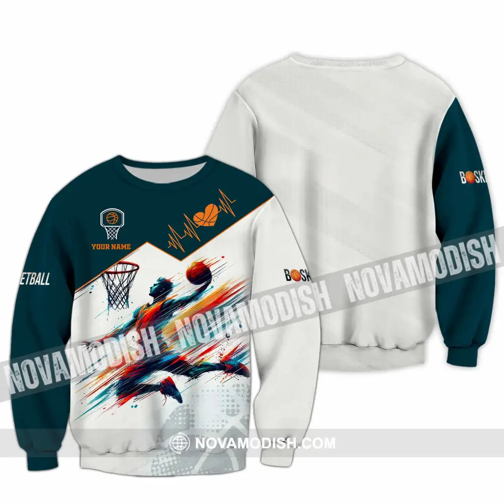 Unisex Shirt - Custom Text Basketball Long Sleeve / S T-Shirt