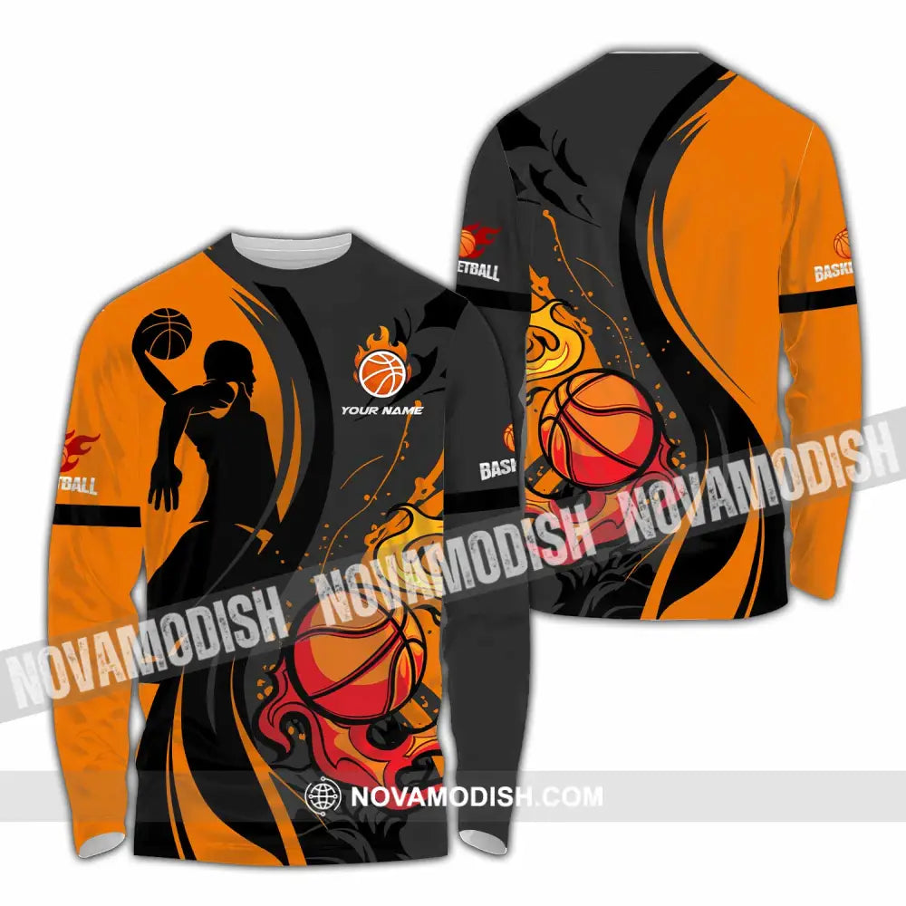 Unisex Shirt - Custom Text Shirt Basketball Shirt Long Sleeve Shirt / S T-shirt