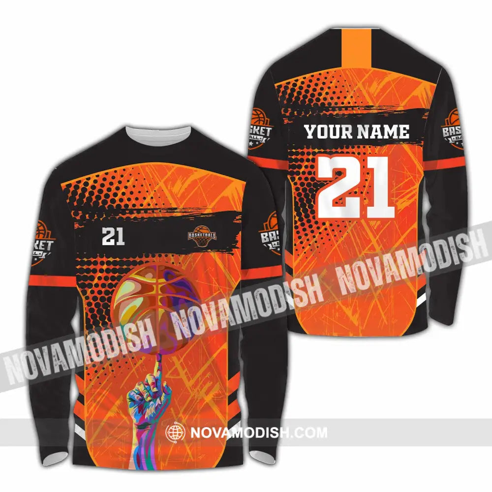 Unisex Shirt - Custom Text Shirt Basketball Shirt Long Sleeve Shirt / S T-shirt