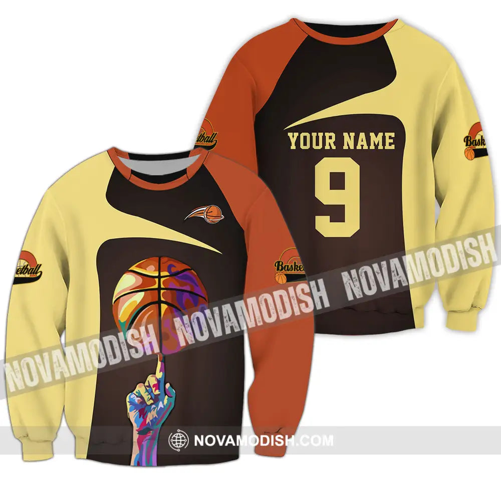 Unisex Shirt - Custom Text Shirt Basketball Shirt Long Sleeve / S T-shirt