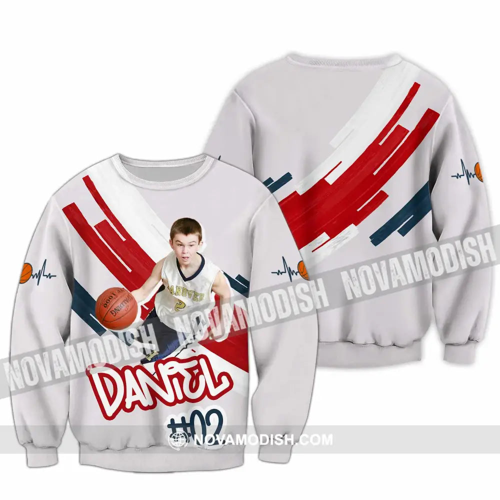 Unisex Shirt - Custom Text Shirt Basketball Shirt Long Sleeve / S T-shirt