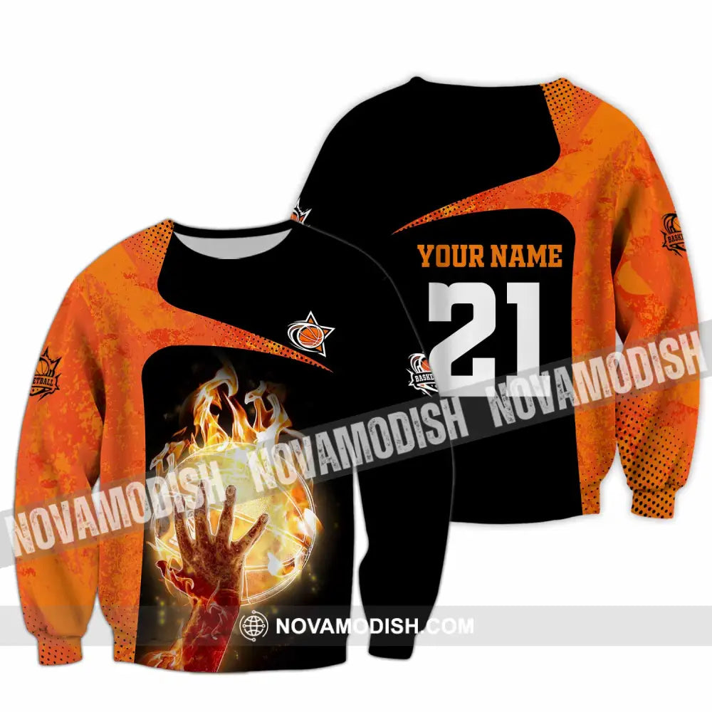 Unisex Shirt - Custom Text Shirt Basketball Long Sleeve / S T-shirt