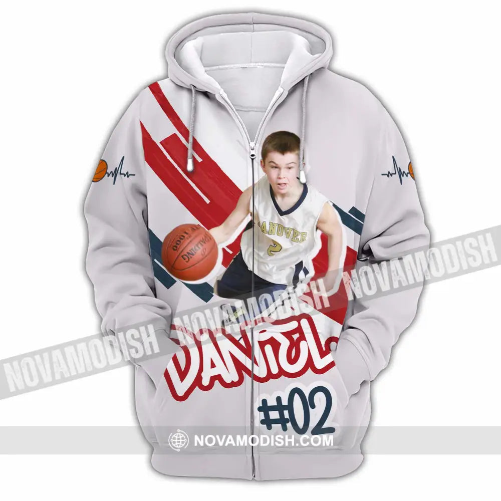 Unisex Shirt - Custom Text Shirt Basketball Shirt Zipper Hoodie / S T-shirt