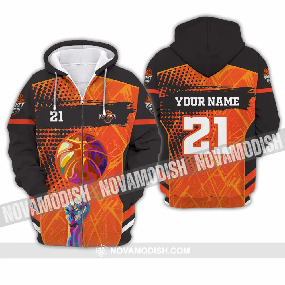 Unisex Shirt - Custom Text Shirt Basketball Shirt Zipper Hoodie / S T-shirt
