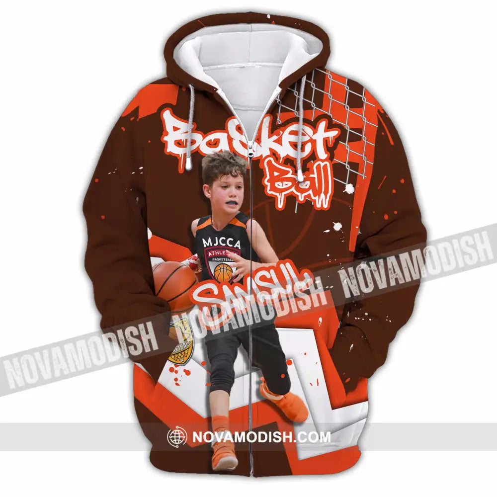 Unisex Shirt - Custom Text Shirt Basketball Shirt Zipper Hoodie / S T-shirt