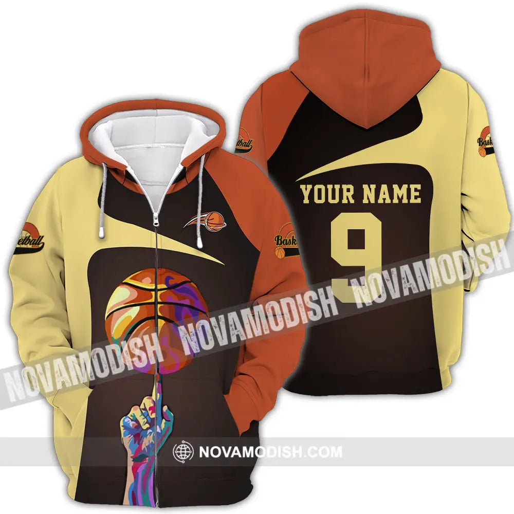 Unisex Shirt - Custom Text Shirt Basketball Shirt Zipper Hoodie / S T-shirt
