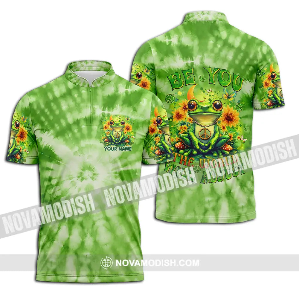 Unisex Shirt - Custom Text Shirt Be You The World Will Adjust Shirt Zipper Polo Shirt / S T-shirt