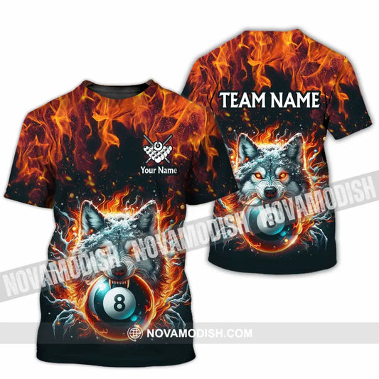 Unisex Shirt - Custom Text Shirt Billiard Wolf Shirt T-Shirt / S T-shirt