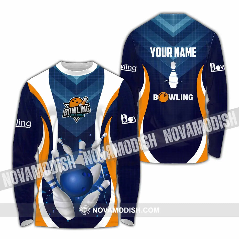 Unisex Shirt - Custom Text Shirt Bowling Shirt Long Sleeve Shirt / S T-shirt