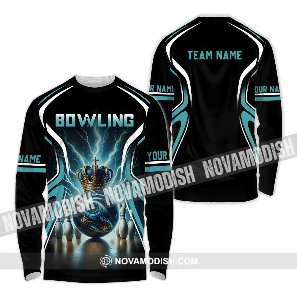 Unisex Shirt - Custom Text Shirt Bowling Shirt Long Sleeve Shirt / S T-shirt