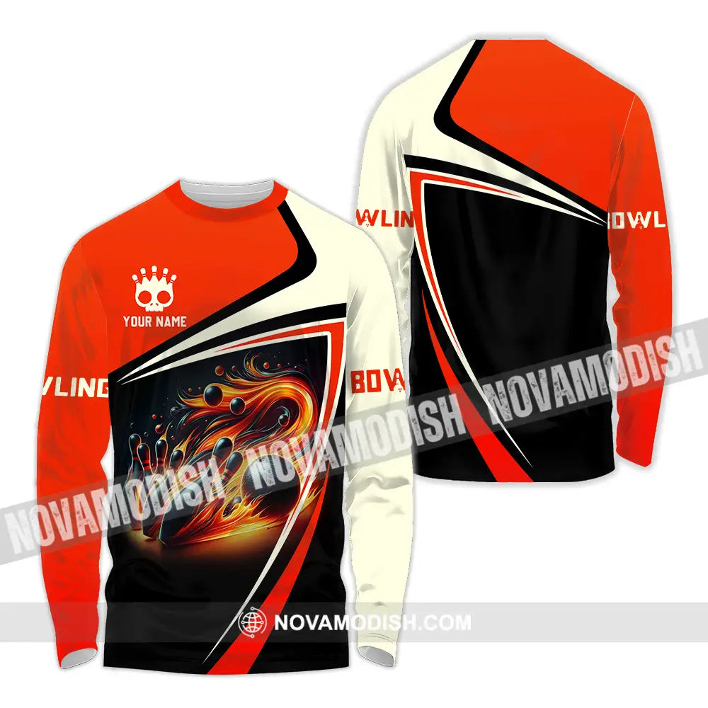Unisex Shirt - Custom Text Shirt Bowling Shirt Long Sleeve Shirt / S T-shirt