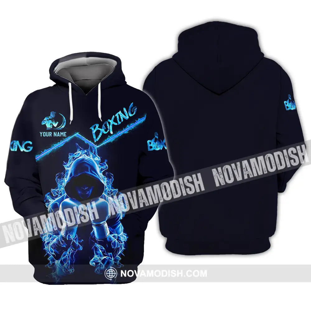 Unisex Shirt - Custom Text Shirt Boxing Blue Hoodie / S T-shirt