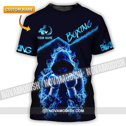 Unisex Shirt - Custom Text Shirt Boxing Blue T-shirt