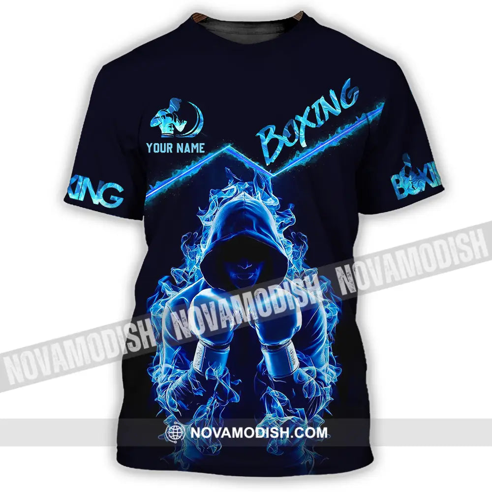 Unisex Shirt - Custom Text Shirt Boxing Blue T-Shirt / S T-shirt