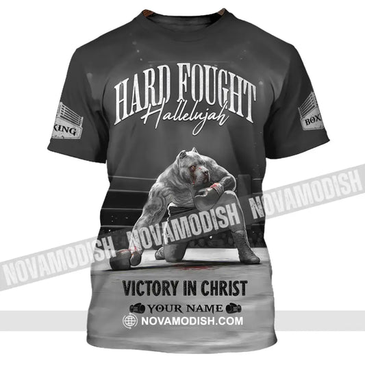 Unisex Shirt - Custom Text Boxing Hard Fought Hallelujah T-Shirt / S T-Shirt