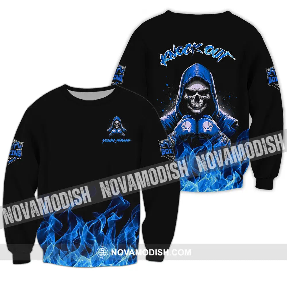 Unisex Shirt - Custom Text Shirt Boxing Knock Out Shirt Long Sleeve / S T-shirt