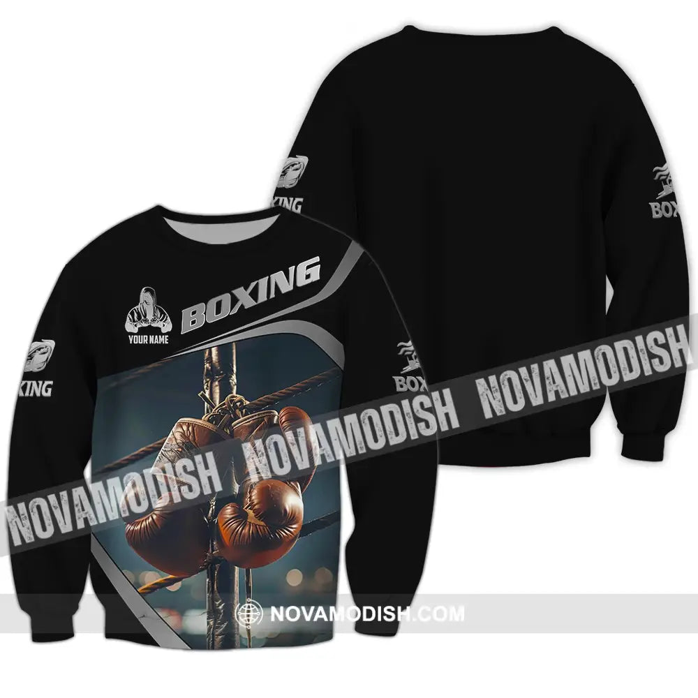 Unisex Shirt - Custom Text Shirt Boxing Long Sleeve / S T-shirt