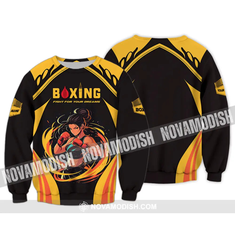 Unisex Shirt - Custom Text Boxing Long Sleeve / S T-Shirt