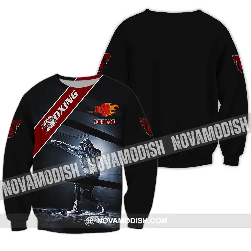 Unisex Shirt - Custom Text Shirt Boxing Long Sleeve / S T-shirt