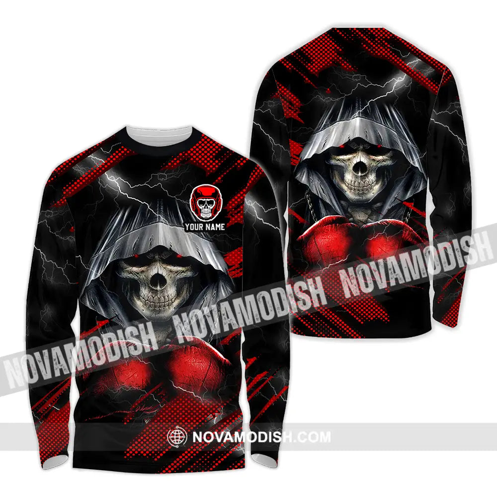 Unisex Shirt - Custom Text Shirt Boxing Shirt Long Sleeve Shirt / S T-shirt